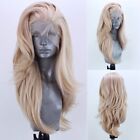 Lace Wig Heat Resistant Synthetic Lace Front Wig Long Natural Wave Mix Blonde