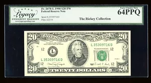 DBR 1990 $20 FRN San Francisco Fr. 2078-L Legacy 64 PPQ Serial L35309716D - Picture 1 of 2