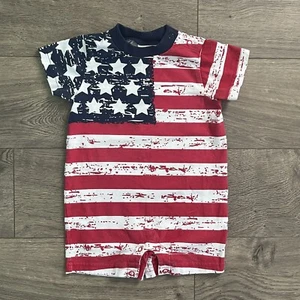 Koala Kids American Flag Patriotic Baby Romper Size 12 months - Picture 1 of 5