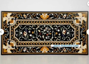 3'x2' black marble table top bird dining center inlay lapis mosaic home decor G6 - Picture 1 of 4