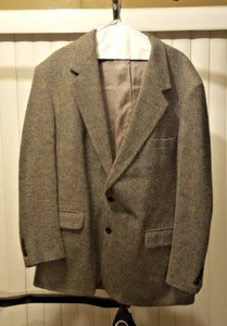 BILL BLASS Herren Grau Nailhead 100% WOLLE Sport Mantel Anzug Jacke Blazer 44 R - Bild 1 von 10