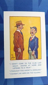 Reg Carter Comic Postkarte 1930er Vintage Wireless Radio Working Man's Club Thema - Bild 1 von 2
