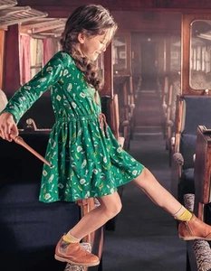 Mini Boden x Harry Potter Spells Dress Girls 5-6Y Green Magical Casual - Picture 1 of 8