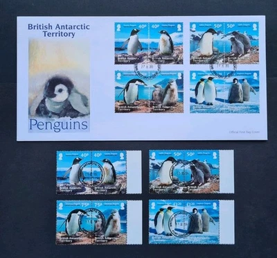 British Antarctic Territory, 2013 Penguins FDC + Used Set Free. In VG Condition - Image 1 of 3