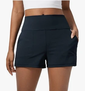 Pantalones Cortos CRZ YOGA Butterlift Sin Forro 3" - Cintura Alta - Verdadero Azul Marino - Talla Grande - Imagen 1 de 7