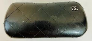 CHANEL Black Hard Eyeglasses Sunglasses Quilted Case - USED Condition - Picture 1 of 4