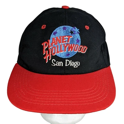 Gorra de béisbol vintage Planet Hollywood San Diego Snapback años 90 EE. UU. roja negra Foto 1 de 4