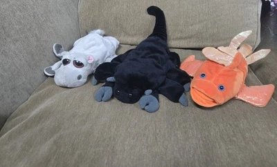 Caltoy Black Scorpion Hippopotamus Hippo Goldfish Orange Fish Hand Puppets Lot - Image 1 of 3