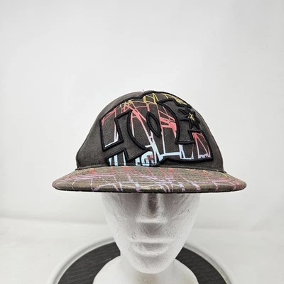 DC Shoes Hat Cap Fitted Mens 6 7/8-7 1/4 Black Multicolor Skate Embroidered - Image 1 of 4