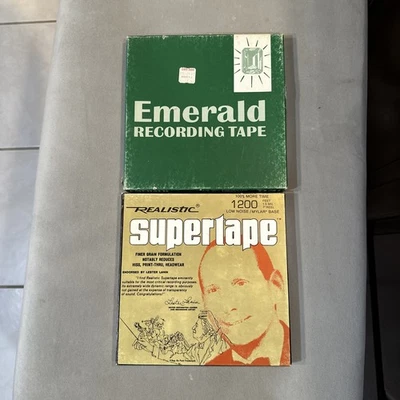 Vintage Realistic Supertape 7” And Emerald Recording Tape Reel To Reel - Image 1 of 4