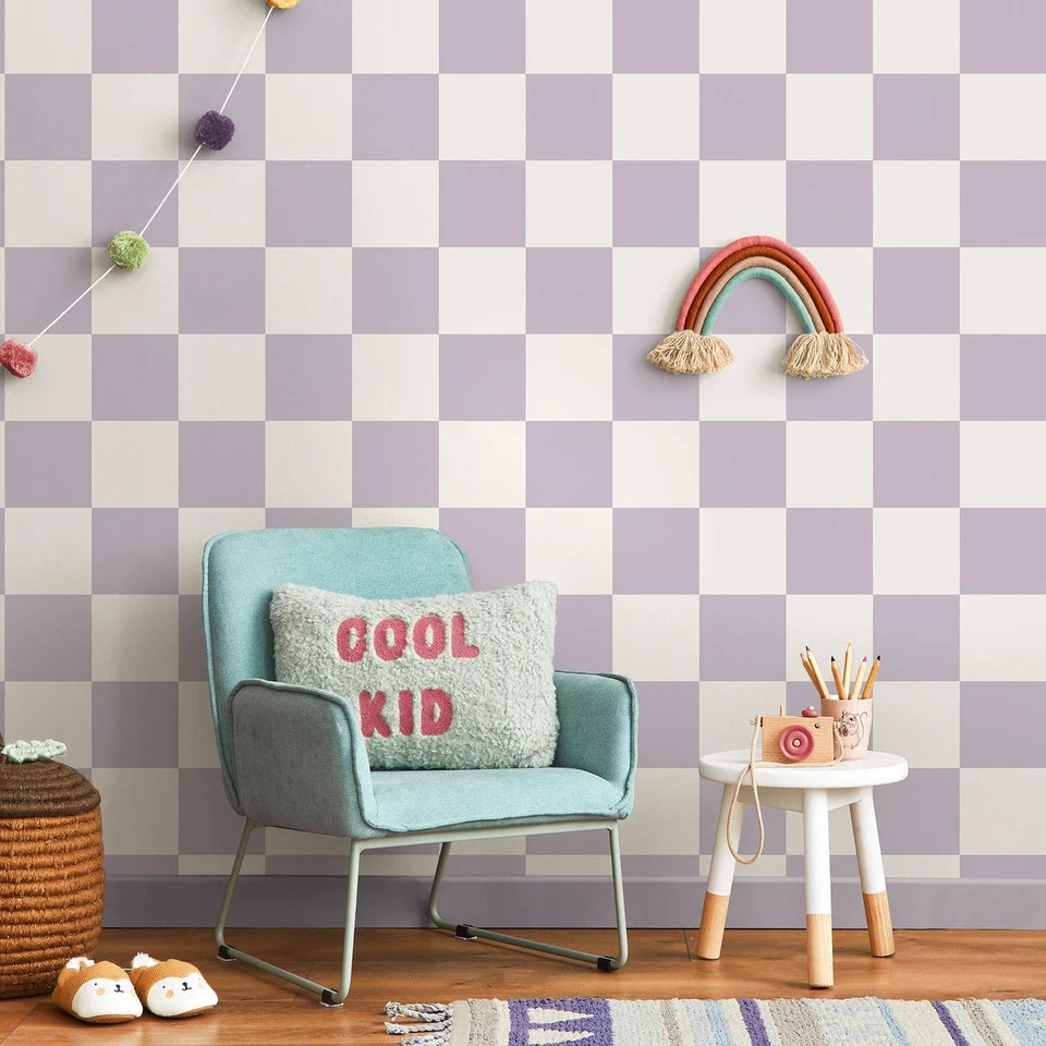 Kariert Das Aus Tapete Lila Weiß Holden 14041 Cool Teen Zimmer Design
