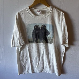 Vintage Anvil National Geographic Monkey T-shirt White Men’s XL - Picture 1 of 4