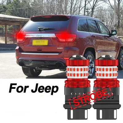 2X Luz trasera de freno LED intermitente estroboscópico para Jeep Grand Cherokee 1996-2022 Foto 1 de 4