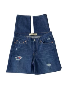 Jeans Gap 1969 vero denim dritto invecchiato toppe a quadri donna 26 petite nuovi - Foto 1 di 5