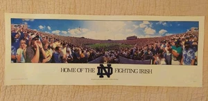 HUGE Vintage Notre Dame Fighting Irish Football 1992 Panoramic Poster 36"x13" - Picture 1 of 10
