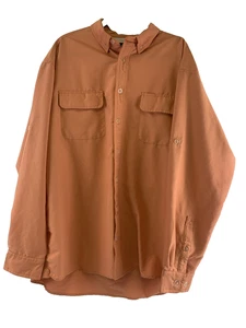 Duluth Trading Co Long Sleeve Cool Max Action Shirt Orange Button Mens XL Tall - Picture 1 of 15