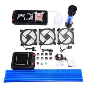 DIY 120/240mm Heat Sink CPU Water Block Pump Reservoir LED Fan Compputer Wate CB - Afbeelding 1 van 9