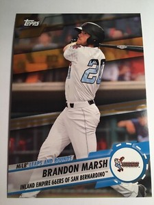 2019 Topps Pro Debut Leaps and Bounds Jumbo 5x7 Brandon Marsh 66ers 08/10