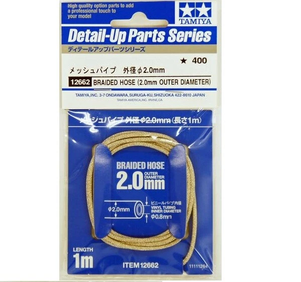 Tamiya 12662 2mm Braided Hose For 1/12 1/24 Model Car Motorcycle Detail Up Parts - Image 1 of 1