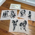 Chinese Asian Art Traditional Card Making Paper Cut COLOR Horse Lot 7 PC 718