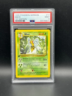 Pokemon PSA 9 MINT GERMAN Beedrill (Bibor) 17/102 Base Set 1st Ed 1999 S#6871 - Image 1 of 2