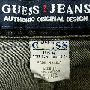 Vtg 90s GUESS JEANS USA Made Denim Shorts 2 Button 39975 Black Men's 34 EUC! - Picture 1 of 8