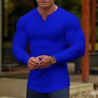 Men's Grey Striped Texture Slim Fit Sport Tee Top Undershirt for Gym Sport