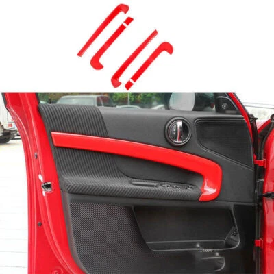 Ajuste para Mini Cooper Countryman F60 2017-2023 ABS rojo interior panel cubierta moldura Foto 1 de 4