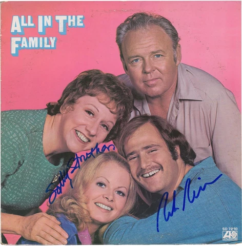 Rob Reiner & Sally Struthers All in the Family Autographed Album BAS Cover