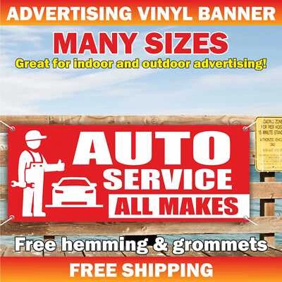 SERVICIO AUTOMÁTICO Publicidad Banner Vinilo Malla Letrero Reparación Mecánico Estimaciones Gratuitas Foto 1 de 4