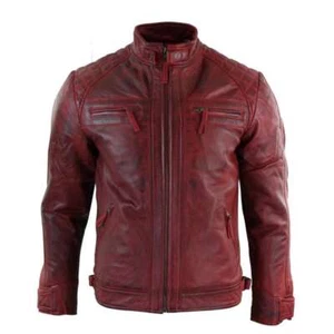 Echtleder Herren Lederjacke rot distressed - Bild 1 von 5