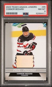 2023 Team Canada Juniors Connor Bedard #65 Pride of the Program PSA 8 - Picture 1 of 3