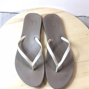Women's Reef Flip Flops White Sandals Sz 8-9 - Picture 1 of 8