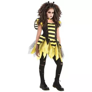 Zombie Costume Halloween Fancy Dress Headband, Leggings Wings Choker Size Small - Picture 1 of 2