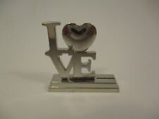 Lot 10 Metal Place Card Holders Love Heart Silver Wedding Marriage Placecard