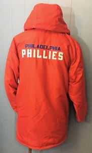 Philadelphia PHILLIES Fleece Lined Coat Adidas Red Hood Jacket Youth LARGE 18/20 - Picture 1 of 10