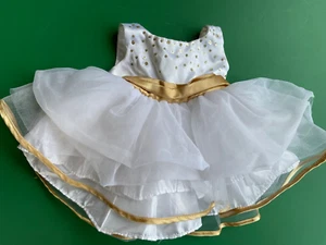 Build a Bear Clothing-Beautiful White Tiered Dress with Gold Sequins - Pre-Owned - Picture 1 of 3
