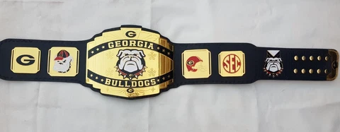Georgia Bulldogs Championship Wrestling Brass 2mm Belt Adult Cover