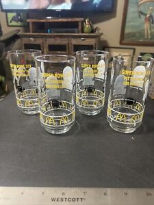 Hard To Find Set (4) 1990 Pittsburgh Steelers McDonalds Hall of Fame Glass Set
