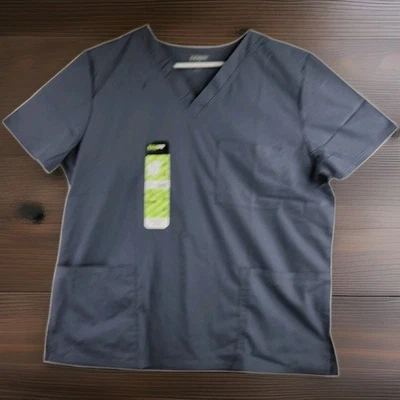 Blusa Médica Exfoliante Dental Gris Unisex Cuello en V Talla Mediana Foto 1 de 4