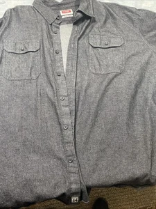 Wrangler Para Hombre 3X Camisa Manga Larga Abotonada Gris Botón Vestido Camisa Western - Imagen 1 de 4