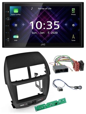 JVC DAB 2DIN MP3 Bluetooth USB Autoradio für Mitsubishi ASX 2010-2014 - Bild 1 von 4