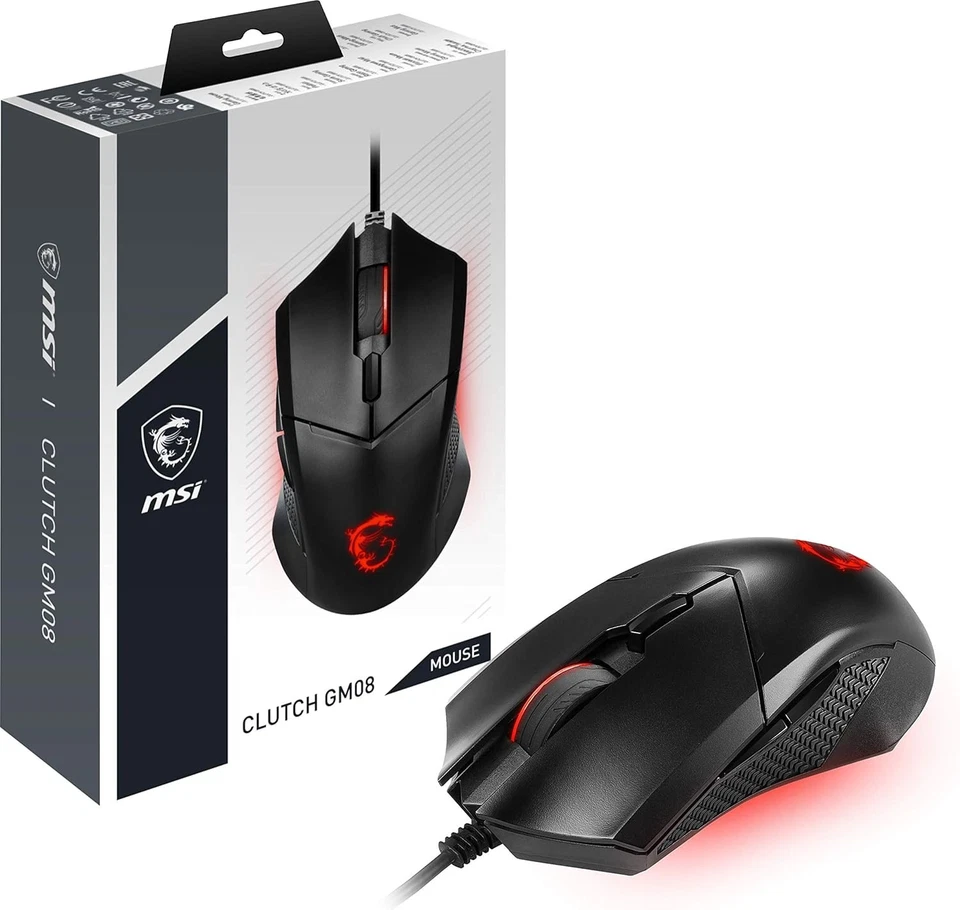 MSI CLUTCH GM08 Gaming Mouse - 4200 DPI Optical Sensor,  - Image 1 of 4