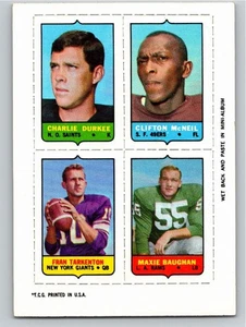 1969 Topps Four In Ones Durkee / McNeil / Baughan / Tarkenton 4 en 1 ¡Envío gratuito! - Imagen 1 de 2