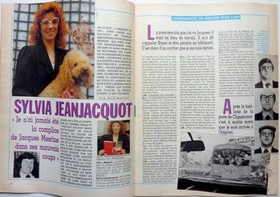 SYLVIA JEANJACQUOT (JACQUES MESRINE) =  Coupure de presse 4 PAGES 1988/ CLIPPING - Photo 1/2