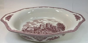 Johnson Brothers Castles Pink Large Oval Serving Bowl 15” X 10” Preowned - Picture 1 of 13