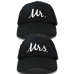 DALIX Mr. and Mrs. Baseball Cap Bride Groom Matching Hats Couples Set - Picture 1 of 50