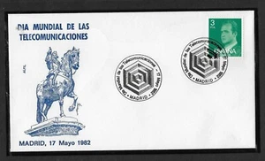 SPAIN 1982 COVER FOR WORLD TELECOMMINICATIONS DAY MADRID - Picture 1 of 1