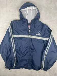 Vintage Dallas Cowboys Game Day Hooded WindBreaker Mens 2XL Essex Mfg 1990s NFL - Picture 1 of 9