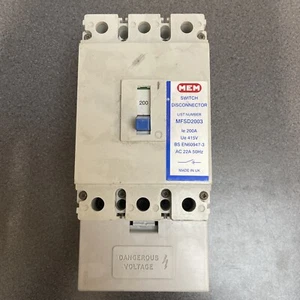 200 Amp MEM Switch Disconnector MFSD2003 200A Three Phase Distribution Eaton - Picture 1 of 3